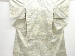 アンティーク　南蛮船模様織出し本場結城紬100亀甲着物（石下）